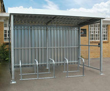 Corscombe Cycle Shelter - steel bike storage shelter for outdoor use