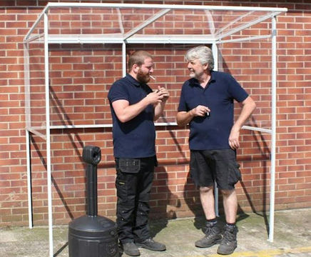 Economy Open Fronted Smoking Shelter - steel shelter for outdoor smoking