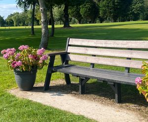Recycled plastic memorial benches