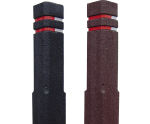 Recycled plastic square bollard with chamfer top - banded