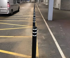 Recycled plastic bollards with steel core