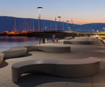 Wave - solid cast concrete modular bench