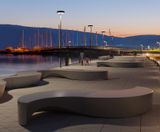 Wave - solid cast concrete modular bench - on this page