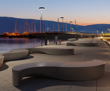Wave - solid cast concrete modular bench