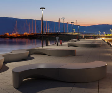 Wave - solid cast concrete modular bench