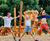 Medieval themed timber play sculpture for historic Warwick Castle 0