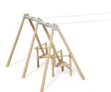 J522 - timber double flying fox for level ground