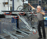 Josta 2-Tier Cycle Rack - steel double bike rack for space-saving storage