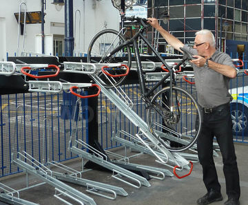 Josta 2-Tier Cycle Rack - steel double bike rack for space-saving storage