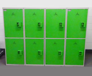 2-Tier Folding Bike Lockers - steel lockers for folding bike storage