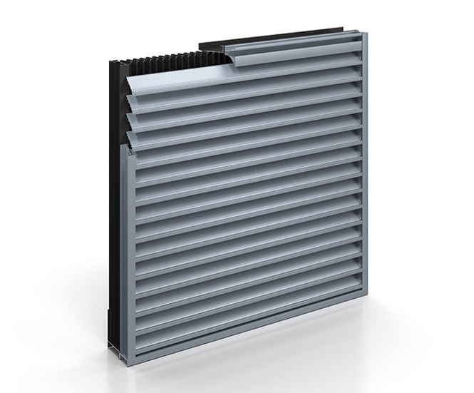 RS-5215 - 54mm blade pitch rain defence louvre with class 2 extract