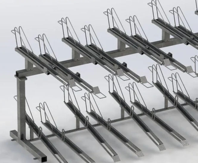 Two tier bike rack - cycle storage for compact spaces