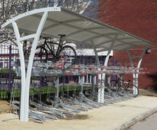 Kennet Shelter - curved steel shelter for 2-Tier Cycle Racks