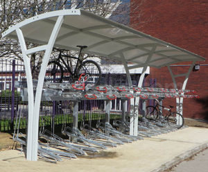 Higher Kennet Shelter For 2-Tier Cycle Racks - steel shelter for bicycles