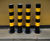 Black and Yellow service yard bollard 2