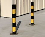 Black and Yellow service yard bollard
