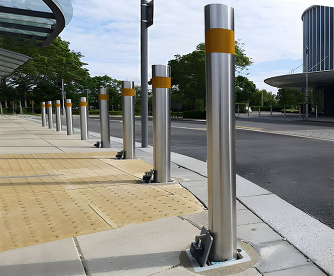 Removable stainless steel bollards