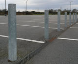 Galvanised steel flat top bollards - on this page