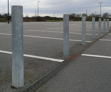 Galvanised steel flat top bollards