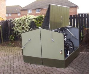 BikeBunker - steel bike storage for up to three bicycles