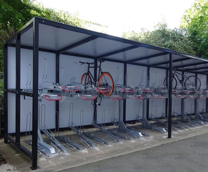 Avon Shelter For 2-Tier Racks - steel outdoor bike storage