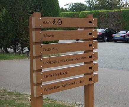 Ladder Sign - recycled plastic wood effect outdoor signage