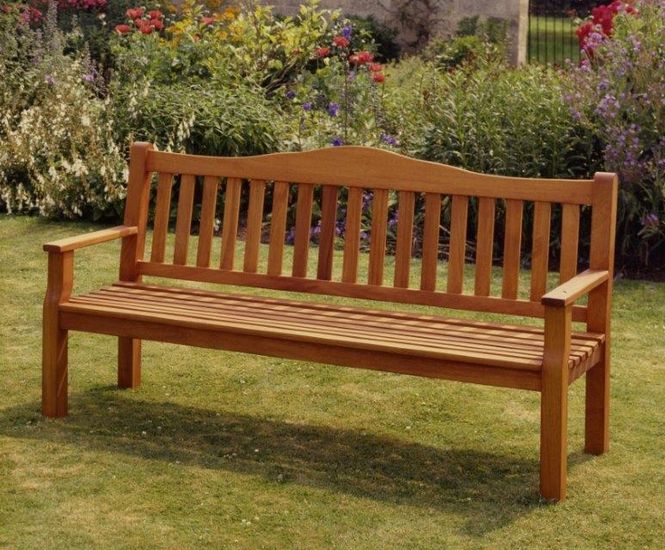 Traditional Seat - hardwood public bench for parks and commemorative areas