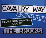 Die Pressed Street Nameplates - aluminium street sign with raised lettering