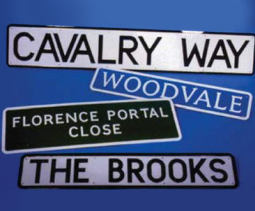 Die Pressed Street Nameplates - aluminium street sign with raised lettering