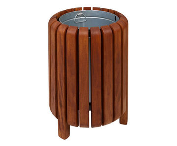 Timber and steel litter bins - outdoor bins made from timber and steel