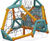 J6101 -  geometric steel and rope climbing frame 1