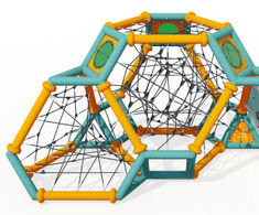 Kairn J6102 - C outdoor climbing frame with rope tunnel and climbing holds