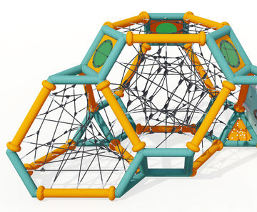 Kairn J6102 - C outdoor climbing frame with rope tunnel and climbing holds