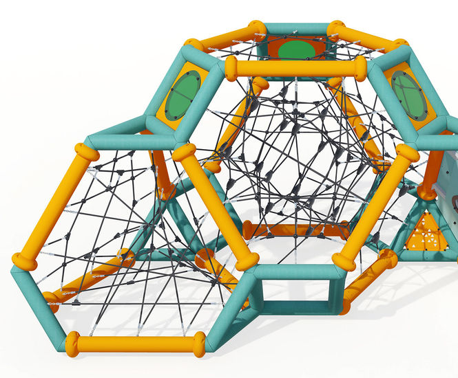 Kairn J6102 - C outdoor climbing frame with rope tunnel and climbing holds