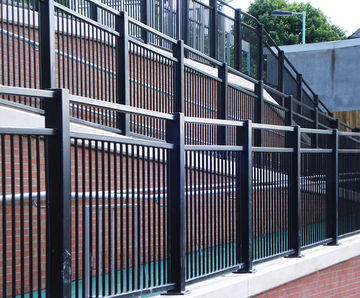 Pedestrian Parapet Guardrail - steel safety barrier for bridges and ramps