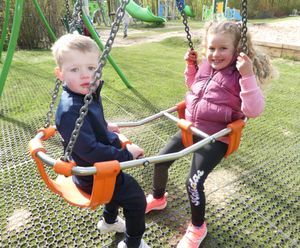 Duo Pod Seat 2.4M - rubber swing seat for two children aged 2-6