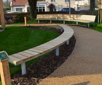 Spalding curved seating