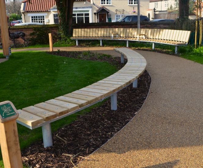 Spalding curved seating