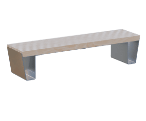 Fold - stainless steel and hardwood outdoor bench