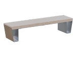 Fold - stainless steel and hardwood outdoor bench