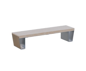 Fold - stainless steel and hardwood outdoor bench