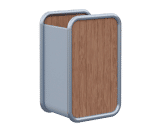 Tubular - stainless steel and timber outdoor litter bin - on this page
