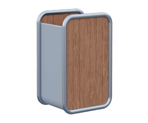 Tubular - stainless steel and timber outdoor litter bin