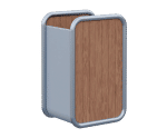 Tubular - stainless steel and timber outdoor litter bin