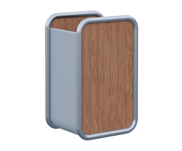 Tubular - stainless steel and timber outdoor litter bin
