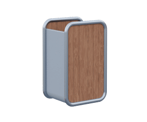 Tubular - stainless steel and timber outdoor litter bin