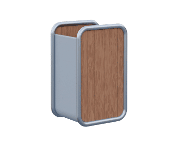 Tubular - stainless steel and timber outdoor litter bin