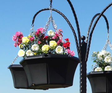 20" Pagoda Hanging Basket - plastic self-watering hanging planter