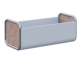 Tubular - stainless steel, aluminium and timber rectangular outdoor planter - on this page