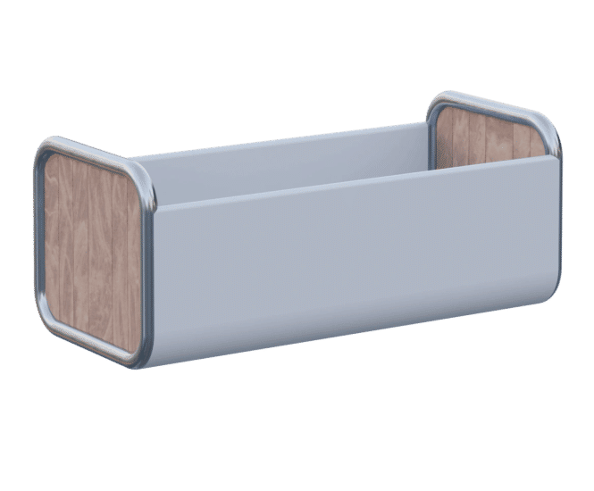 Tubular - stainless steel, aluminium and timber rectangular outdoor planter